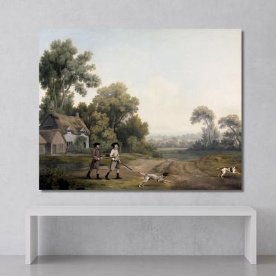 Two Gentlemen Going A Shooting 1768 George Stubbs gst47 canvas print 
