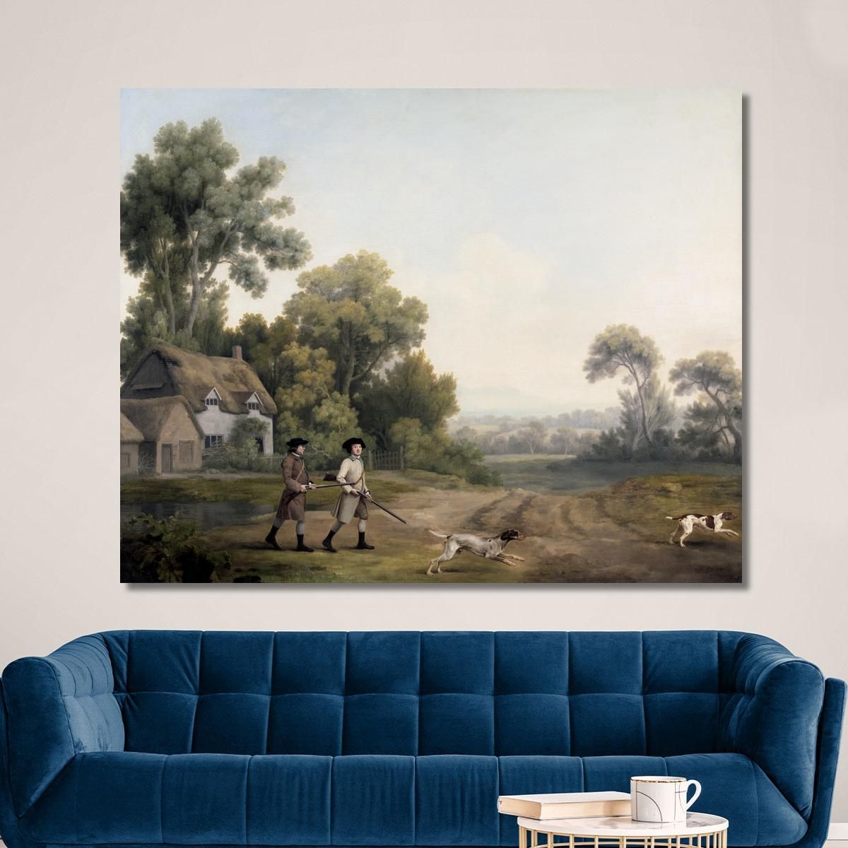 Two Gentlemen Going A Shooting 1768 George Stubbs gst47 canvas print 
