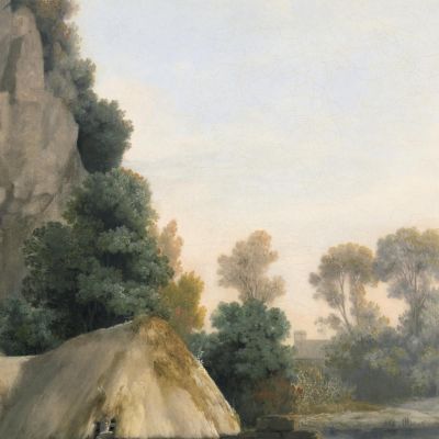 Two Gentlemen Going A Shooting With A View Of Creswell Crags Taken On The Spot George Stubbs gst48 canvas print