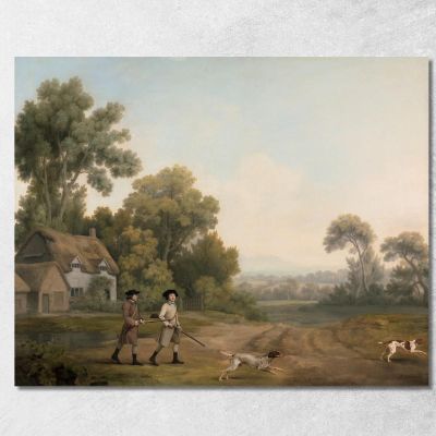 Two Gentlemen Going A Shooting George Stubbs gst49 canvas print 