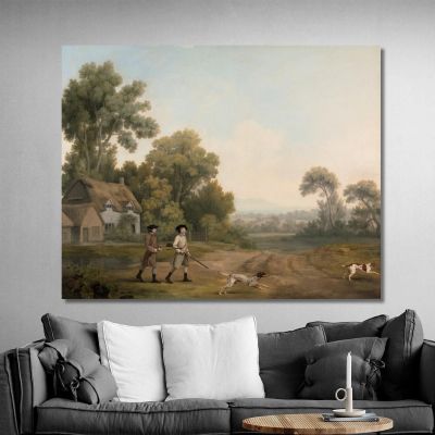 Two Gentlemen Going A Shooting George Stubbs gst49 canvas print 
