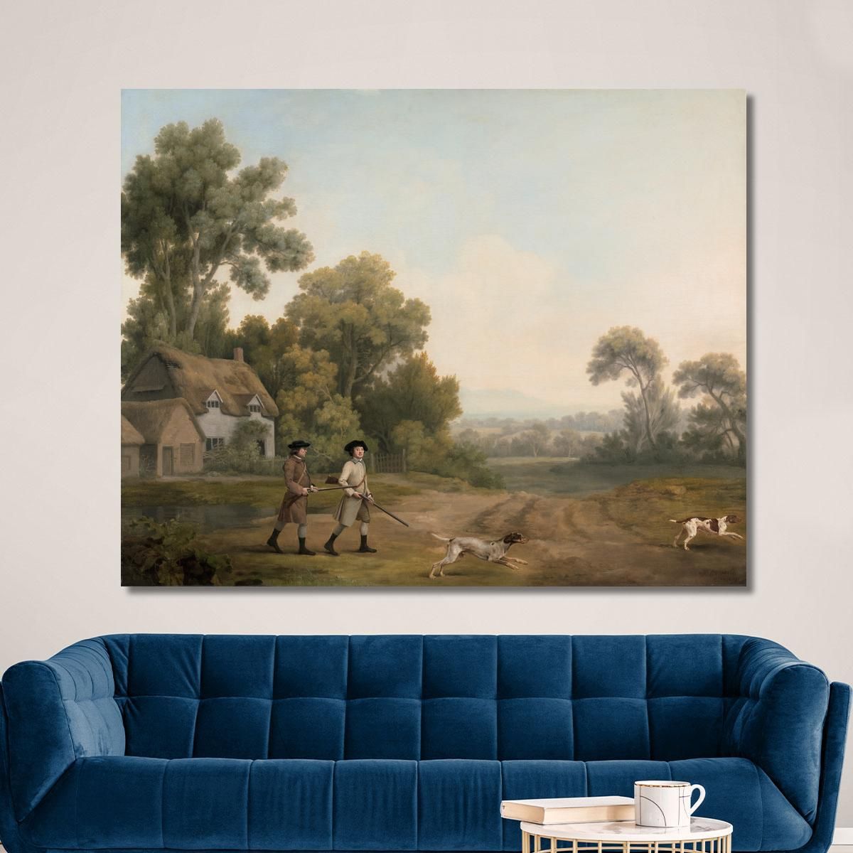 Two Gentlemen Going A Shooting George Stubbs gst49 canvas print 