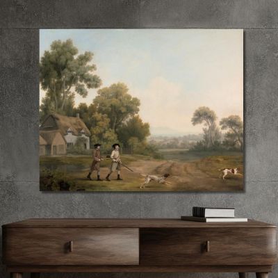 Two Gentlemen Going A Shooting George Stubbs gst49 canvas print 
