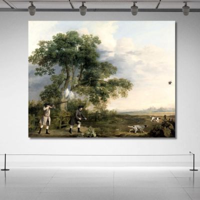 Two Gentlemen Shooting George Stubbs gst50 canvas print 