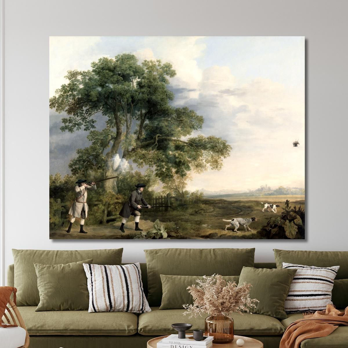 Two Gentlemen Shooting George Stubbs gst50 canvas print 
