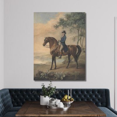 Warren Hastings On His Arabian Horse George Stubbs gst53 canvas print 