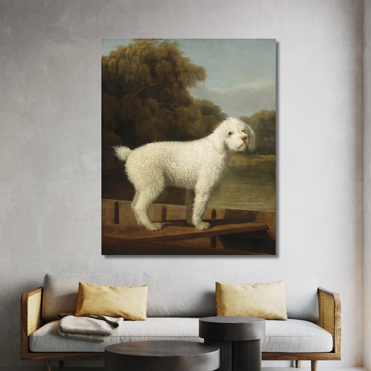 White Poodle In A Punt George Stubbs gst56 canvas print 