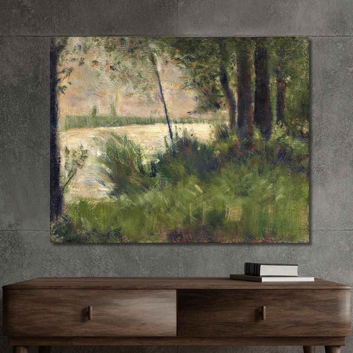 Grassy Riverbank Georges Seurat gsr23 canvas print 