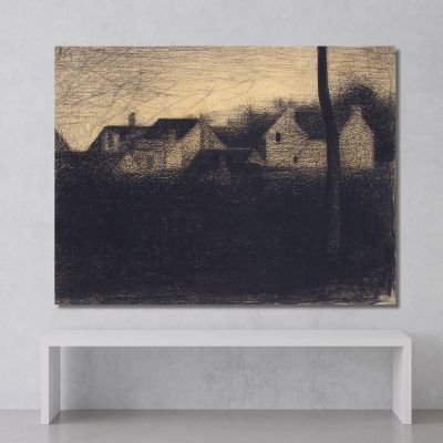 Landscape With Houses Georges Seurat gsr40 canvas print 