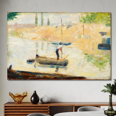 Man In A Boat Georges Seurat gsr45 canvas print 