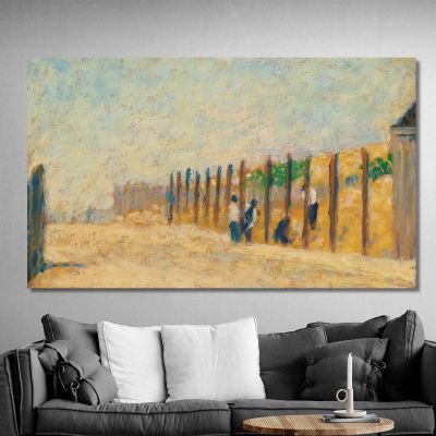 Workers Driving Piles Georges Seurat gsr50 canvas print 
