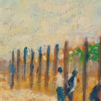 Workers Driving Piles Georges Seurat gsr50 canvas print