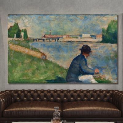 Study For Bathers At Asnières Georges Seurat gsr62 canvas print 