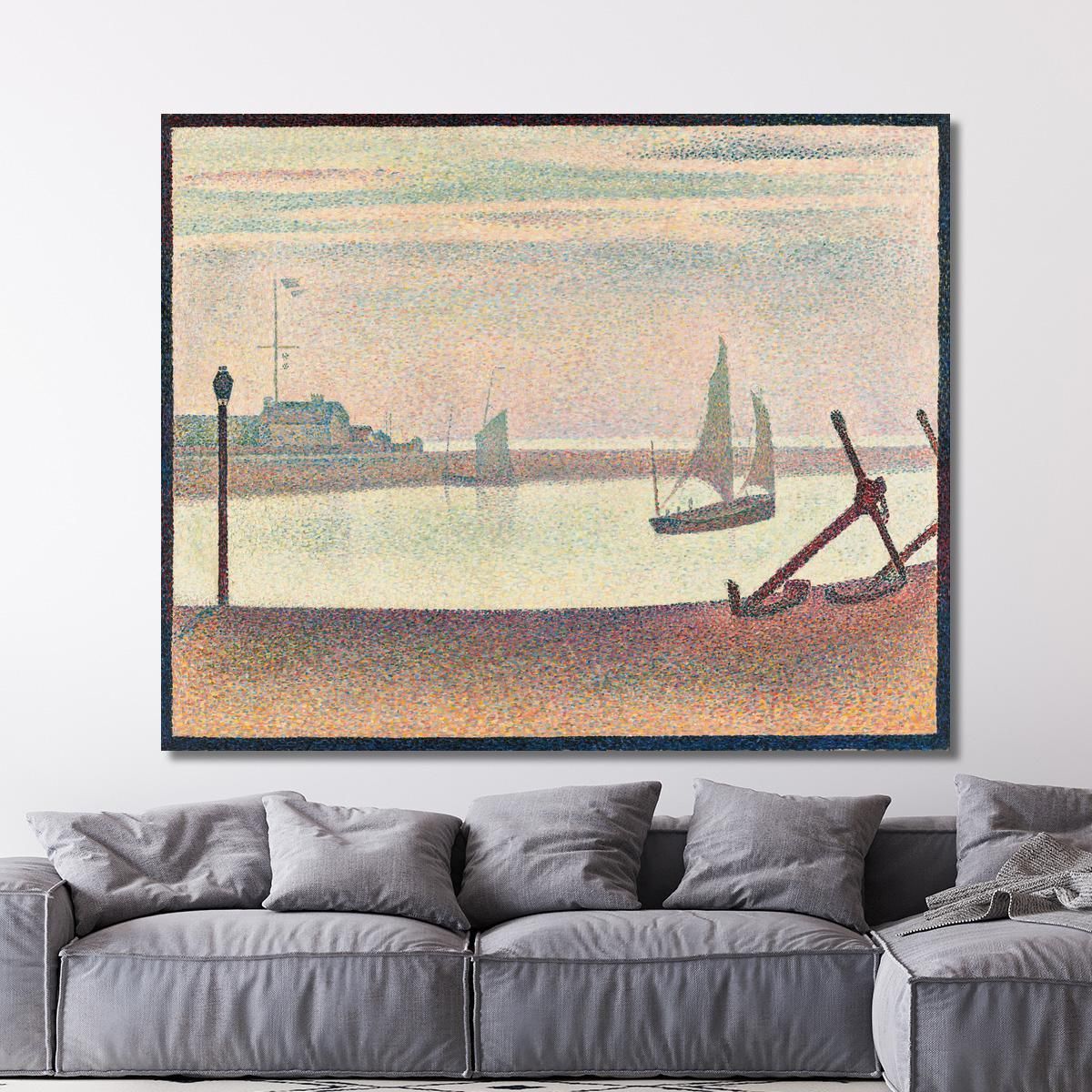 The Channel At Gravelines Evening Georges Seurat gsr67 canvas print 