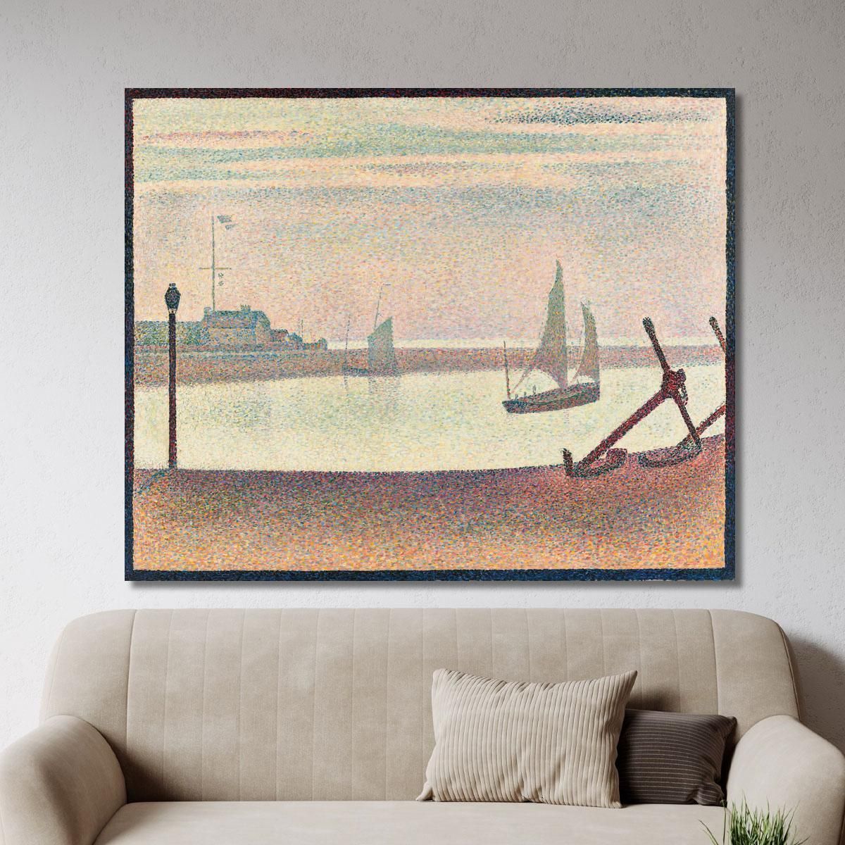 The Channel At Gravelines Evening Georges Seurat gsr67 canvas print 