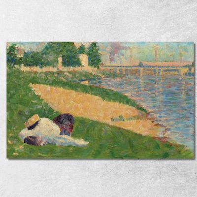 The Seine With Clothing On The Bank Georges Seurat gsr80 canvas print 
