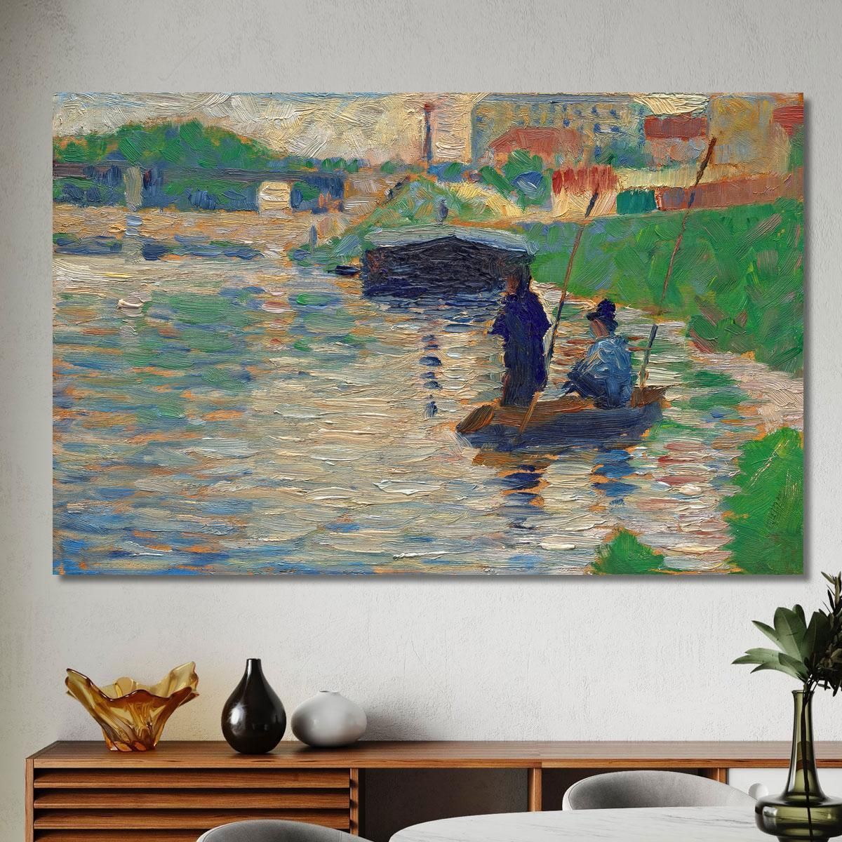 View Of The Seine Georges Seurat gsr90 canvas print 
