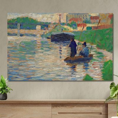 View Of The Seine Georges Seurat gsr90 canvas print 