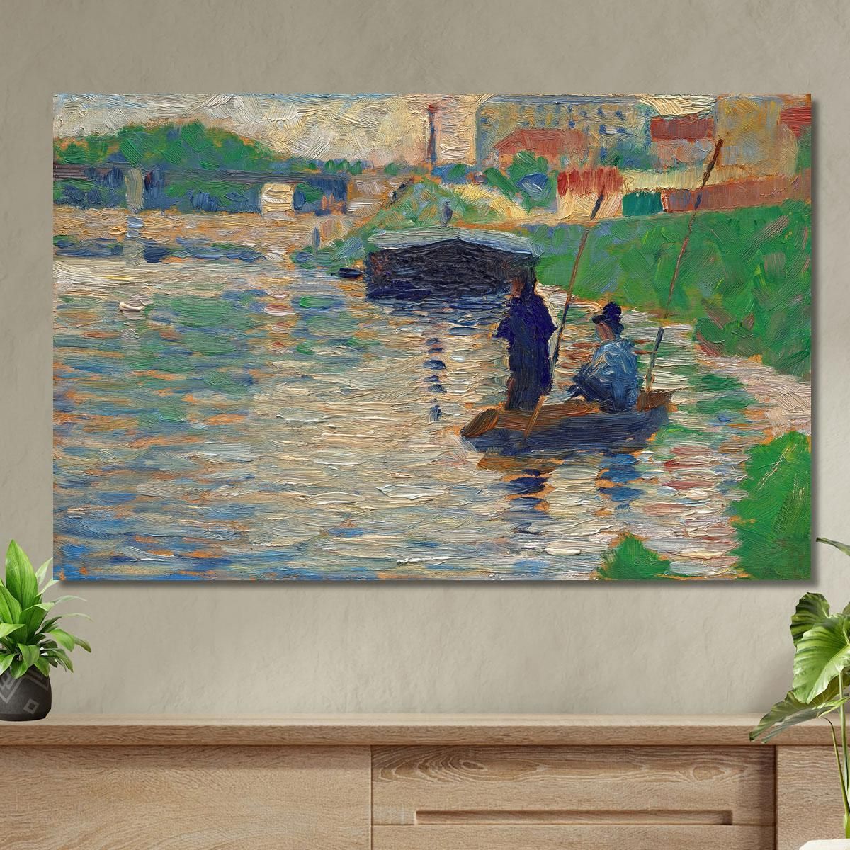 View Of The Seine Georges Seurat gsr90 canvas print 