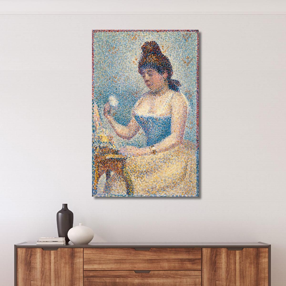 Young Woman Powdering Herself Georges Seurat gsr92 canvas print 