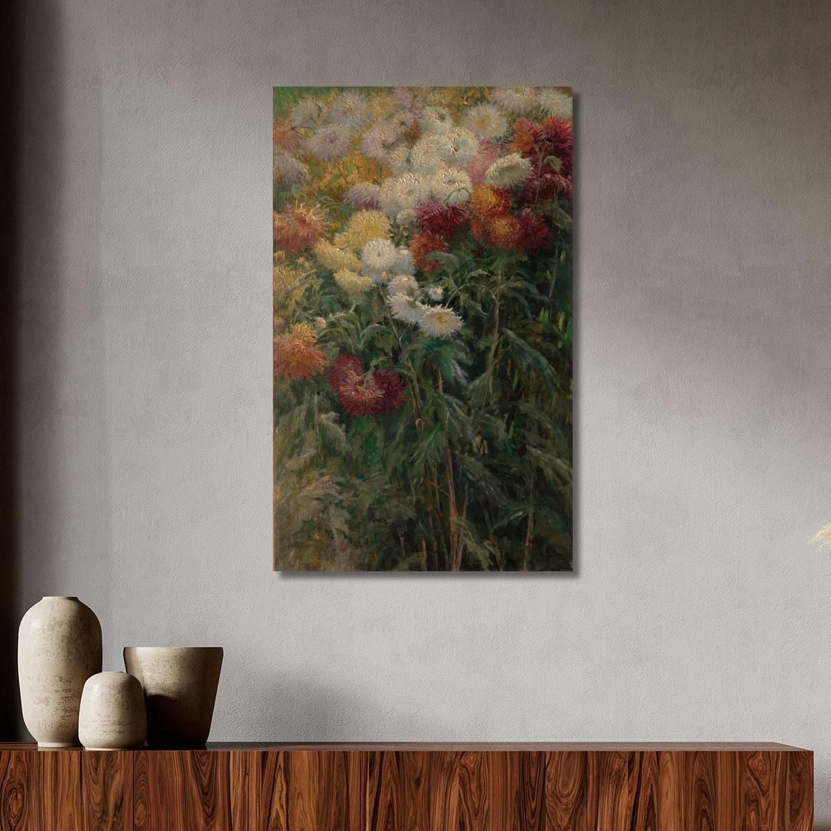 Chrysanthemums In The Garden At Petit-Gennevilliers Gustave Caillebotte gcl4 canvas print 