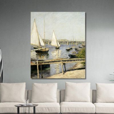 Sailing Boats At Argenteuil Gustave Caillebotte gcl26 canvas print 
