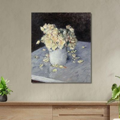 Yellow Roses In A Vase Gustave Caillebotte gcl36 canvas print 