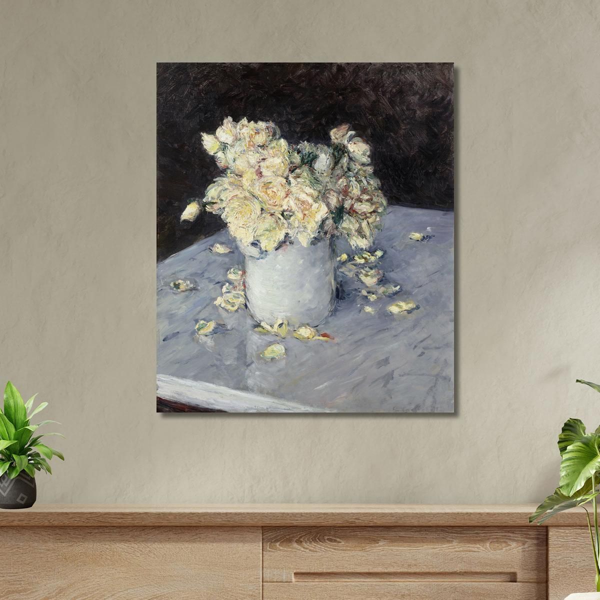 Yellow Roses In A Vase Gustave Caillebotte gcl36 canvas print 