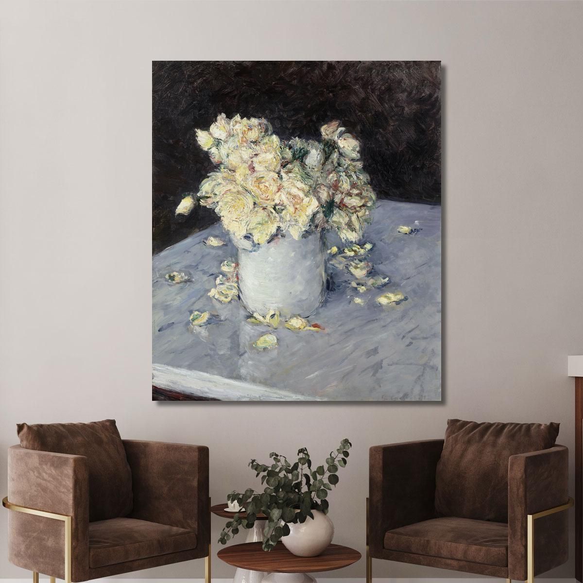 Yellow Roses In A Vase Gustave Caillebotte gcl36 canvas print 