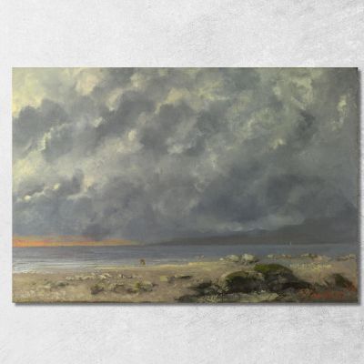 Beach Scenes Gustave Courbet cg12 canvas print 