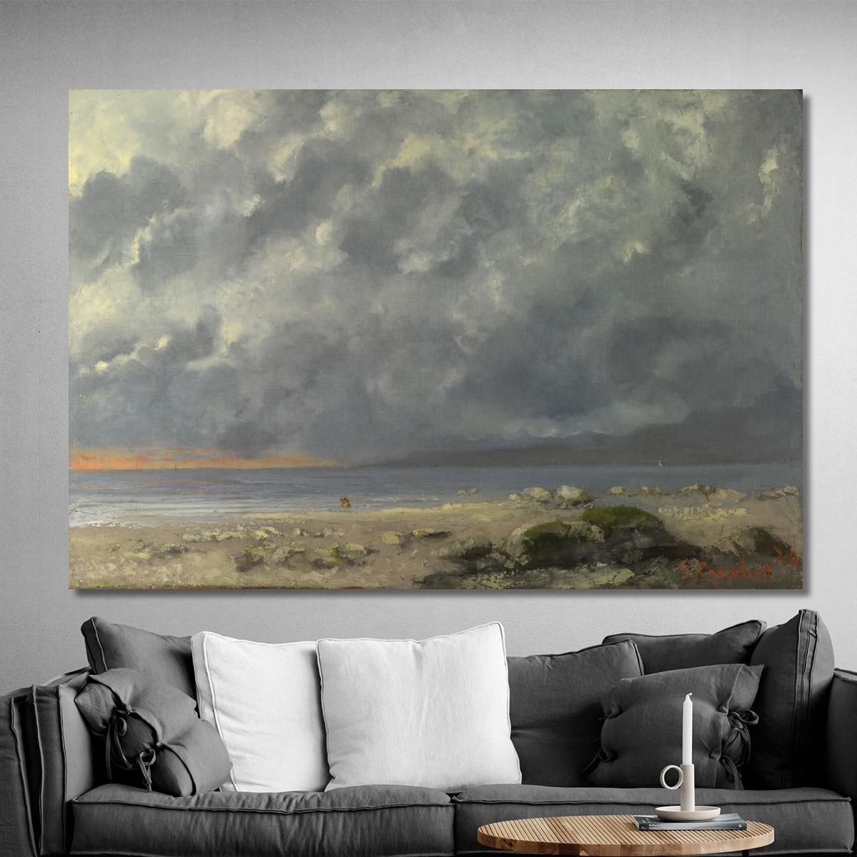 Beach Scenes Gustave Courbet cg12 canvas print 