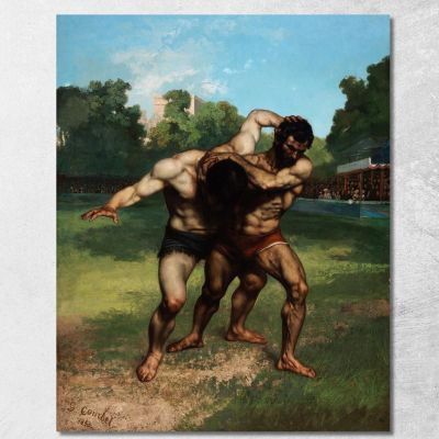 The Wrestlers Gustave Courbet cg20 canvas print 
