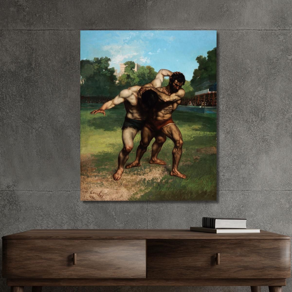 The Wrestlers Gustave Courbet cg20 canvas print 