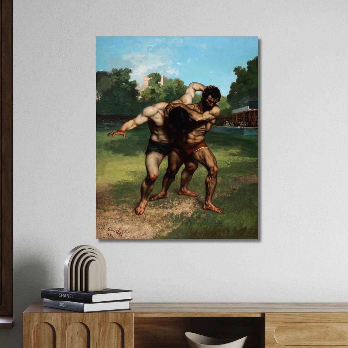 The Wrestlers Gustave Courbet cg20 canvas print 