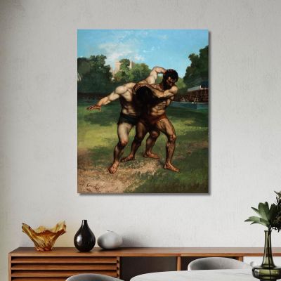 The Wrestlers Gustave Courbet cg20 canvas print 