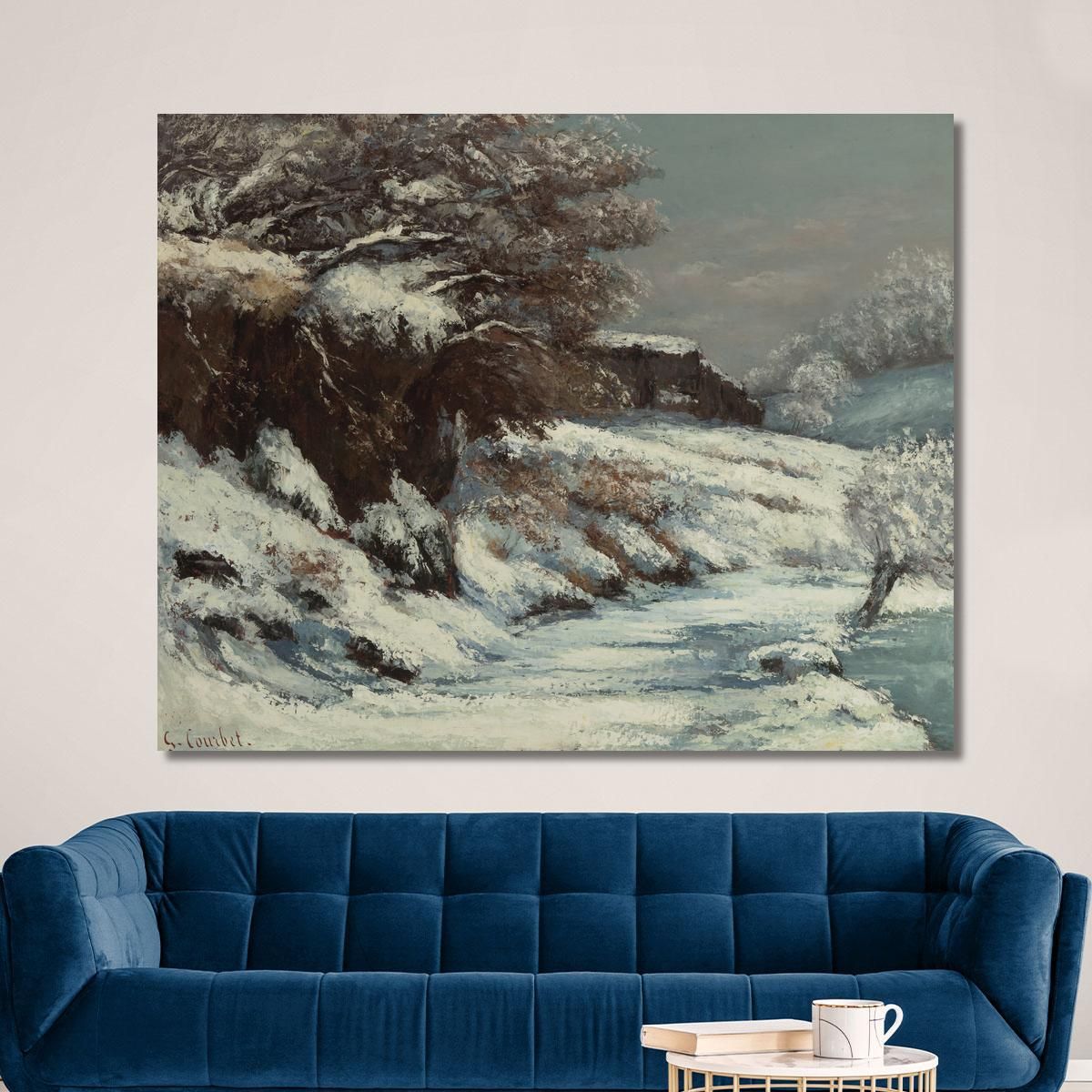 Snow Effect Gustave Courbet cg21 canvas print 