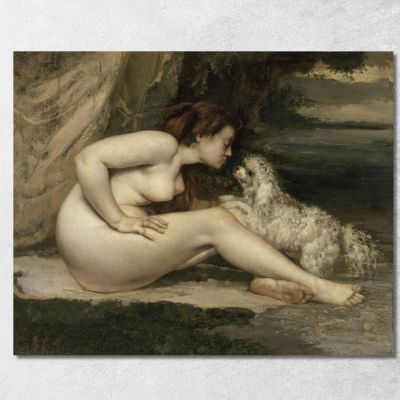 Naked Woman With A Dog Gustave Courbet cg23 canvas print 