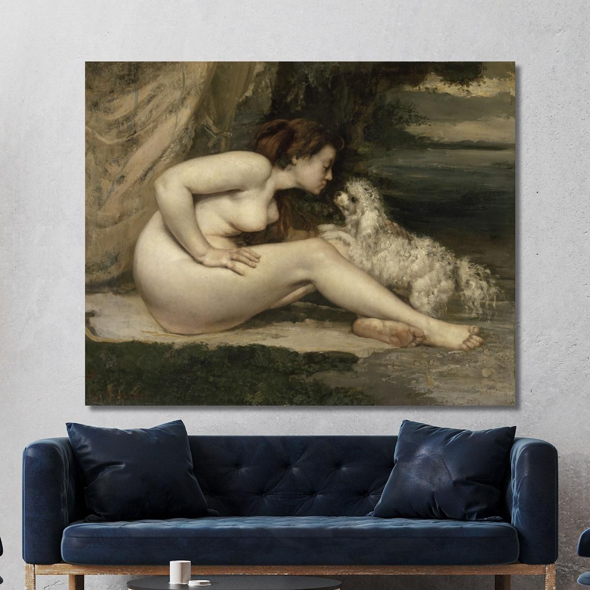 Naked Woman With A Dog Gustave Courbet cg23 canvas print 