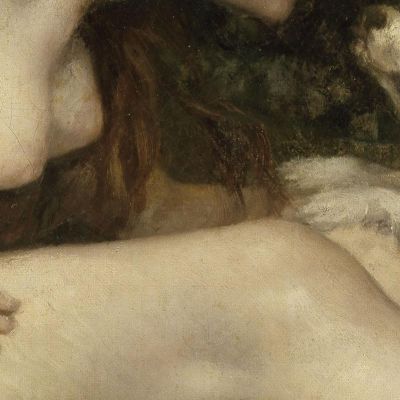 Naked Woman With A Dog Gustave Courbet cg23 canvas print