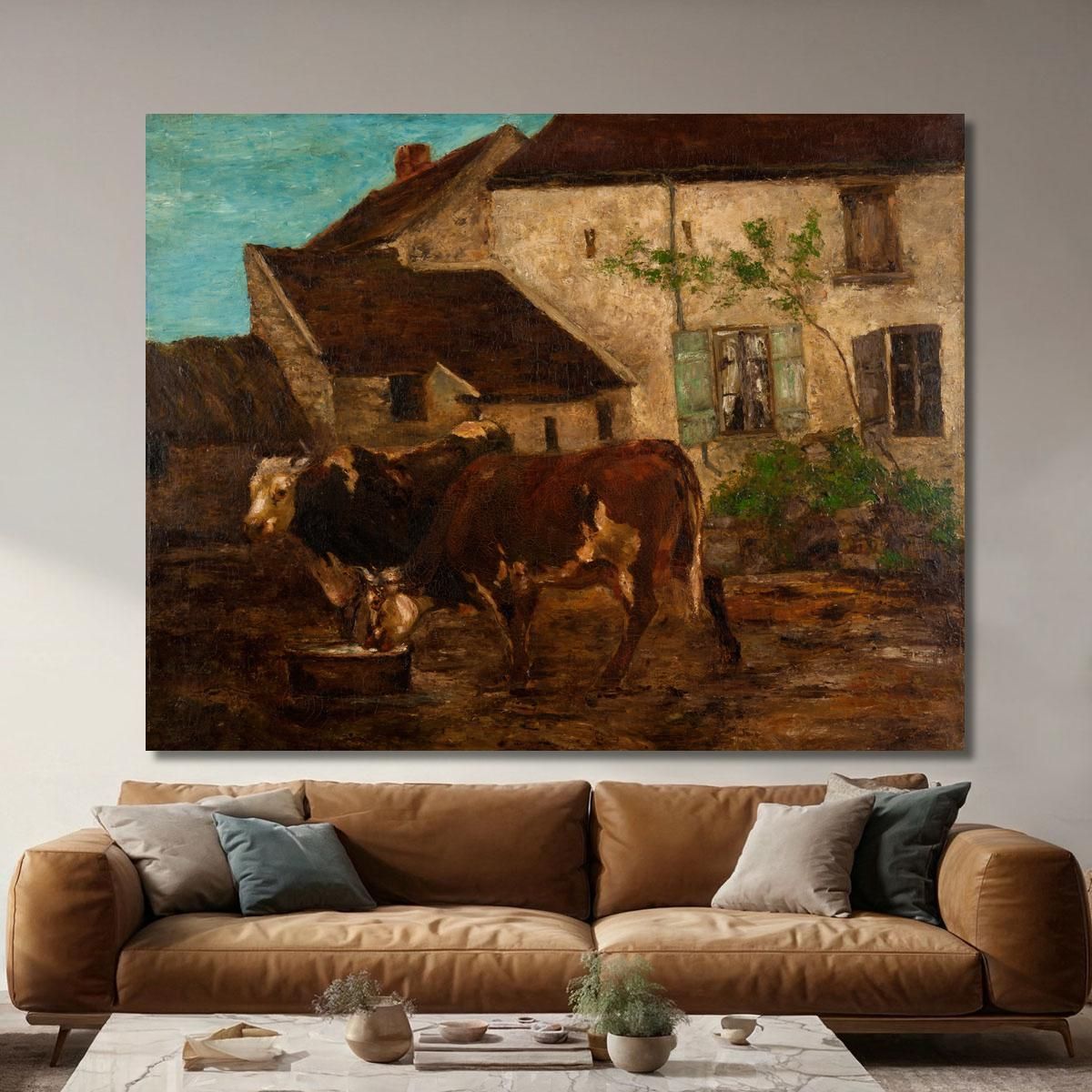 At The Water Trough Gustave Courbet cg35 canvas print 