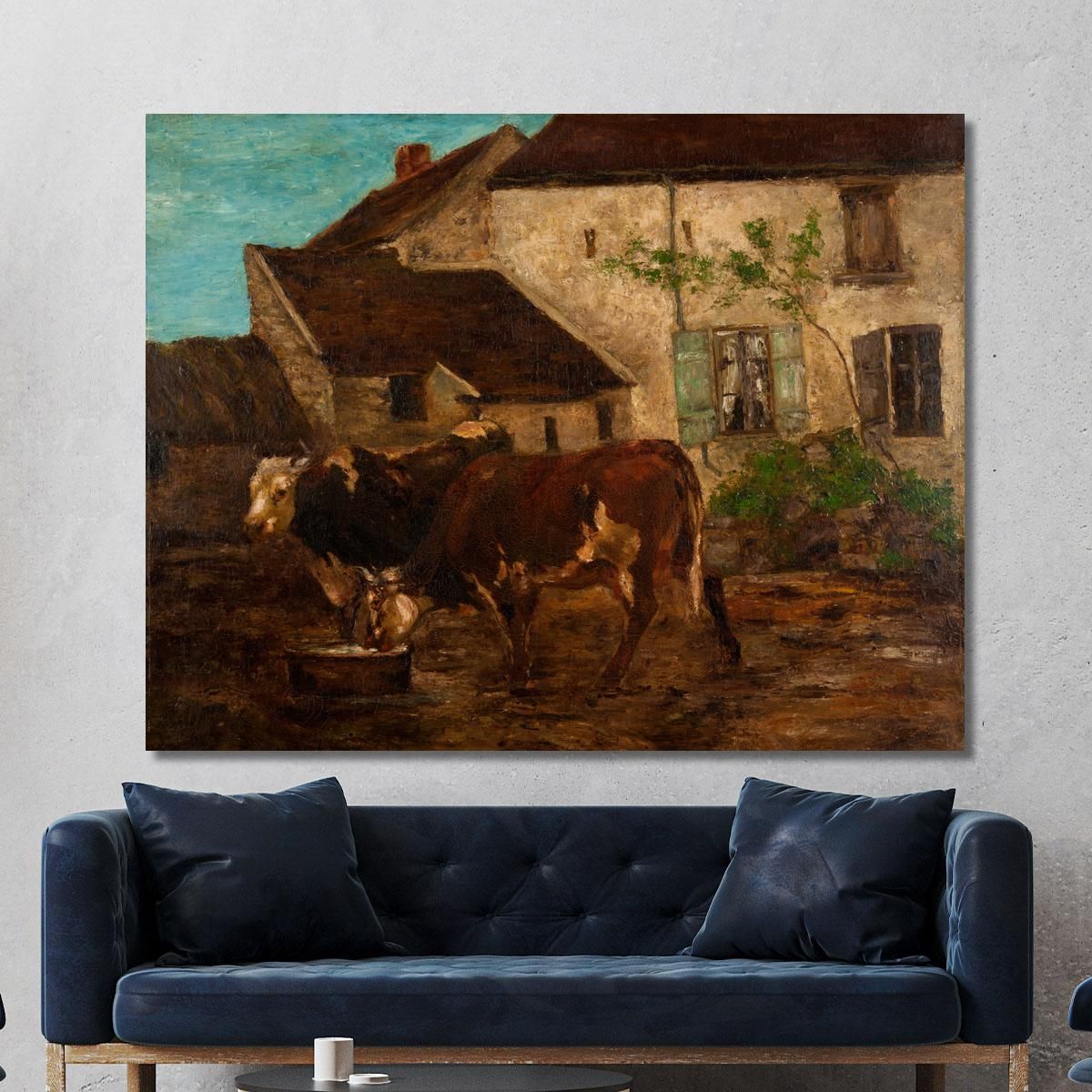 At The Water Trough Gustave Courbet cg35 canvas print 