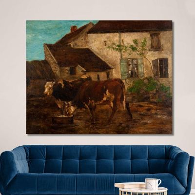 At The Water Trough Gustave Courbet cg35 canvas print 