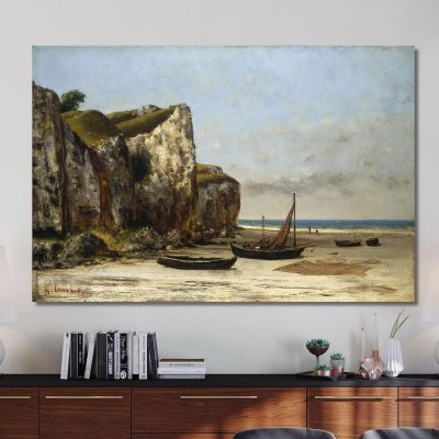 Beach In Normandy Gustave Courbet cg41 canvas print 