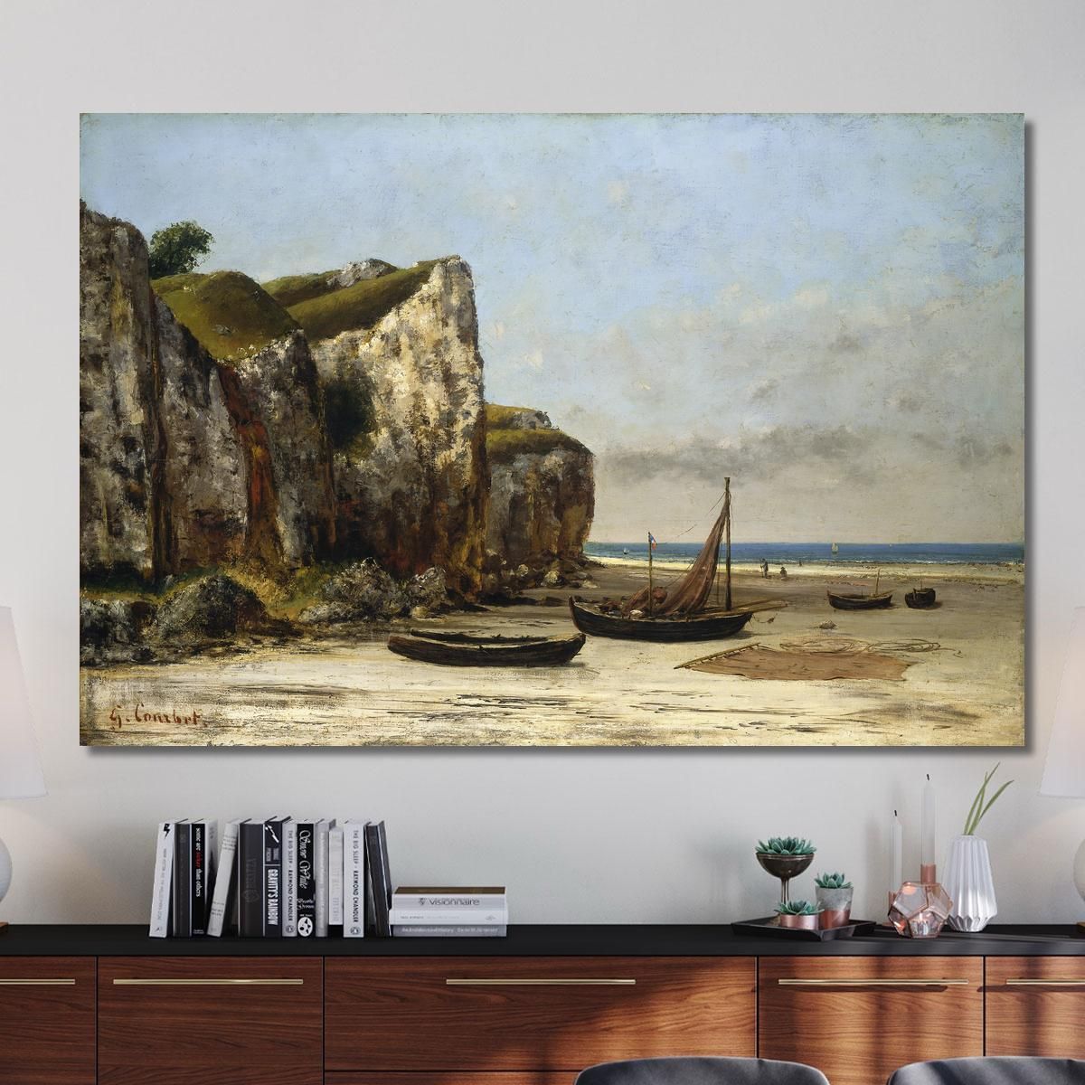 Beach In Normandy Gustave Courbet cg41 canvas print 