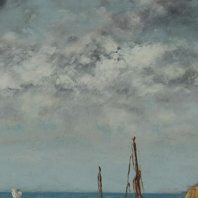 Boats On A Beachetretat Gustave Courbet cg44 canvas print