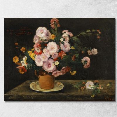 Bouquet Of Asters Gustave Courbet cg48 canvas print 