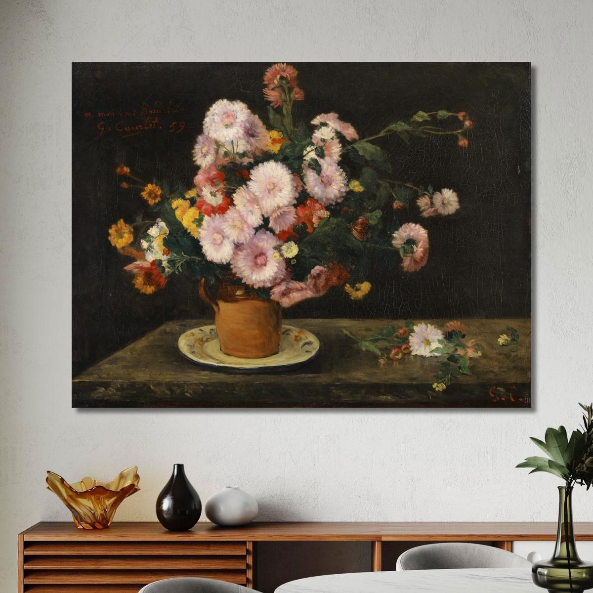 Bouquet Of Asters Gustave Courbet cg48 canvas print 