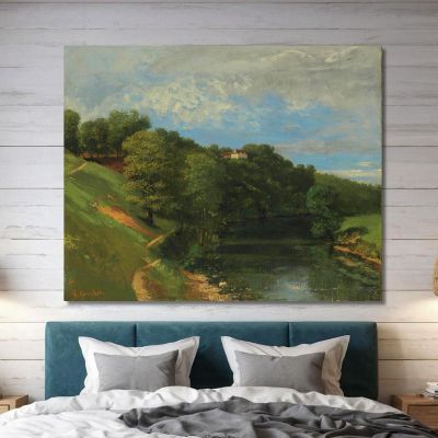 Castle By The River Gustave Courbet cg55 canvas print 