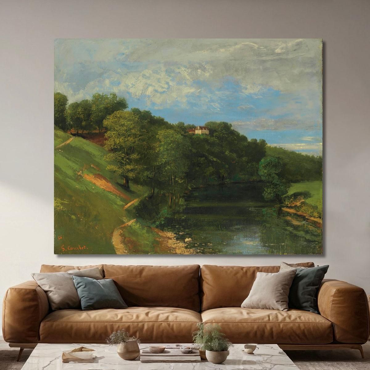 Castle By The River Gustave Courbet cg55 canvas print 