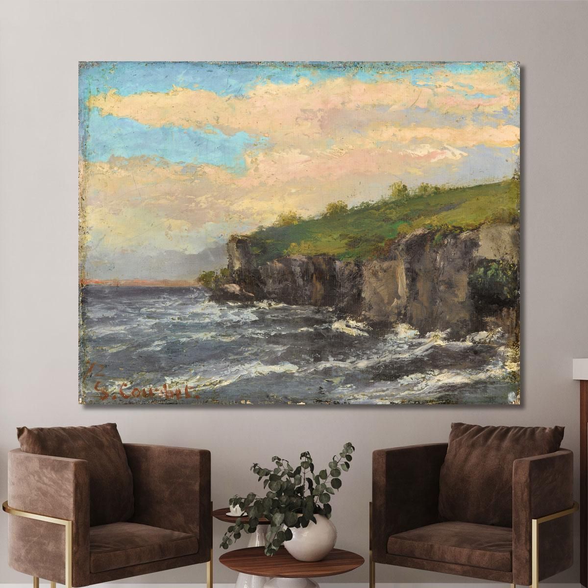 Cliff By The Water Gustave Courbet cg57 canvas print 